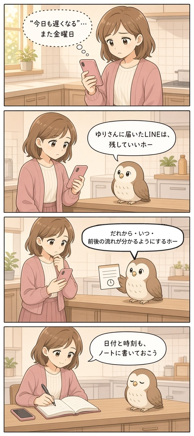 漫画『ゆりの一週間』「わたしに届いたLINE」